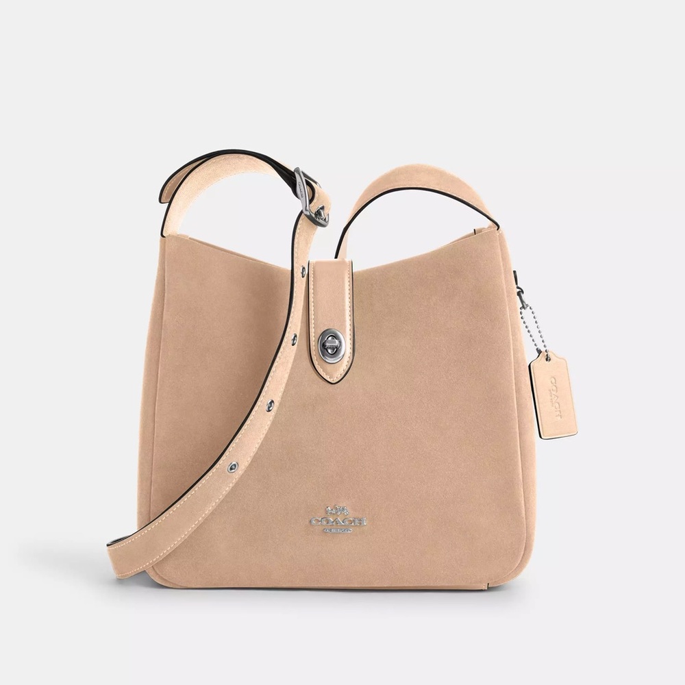 NWT Coach Hadley Convertible Crossbody Shoulder Bag Suede Light Taupe CW004 RARE